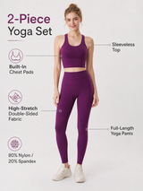 Women's FlowSculpt Padded 2 Piece Yoga Set with Leggings