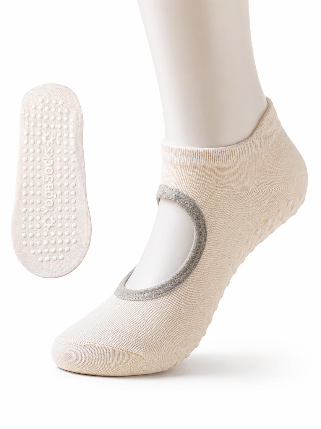 Women's Non Slip Open Back Yoga Socks for Pilates Barre & Studio