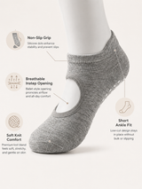 Women's Open Back Non Slip Grip Socks for Yoga Pilates and Barre