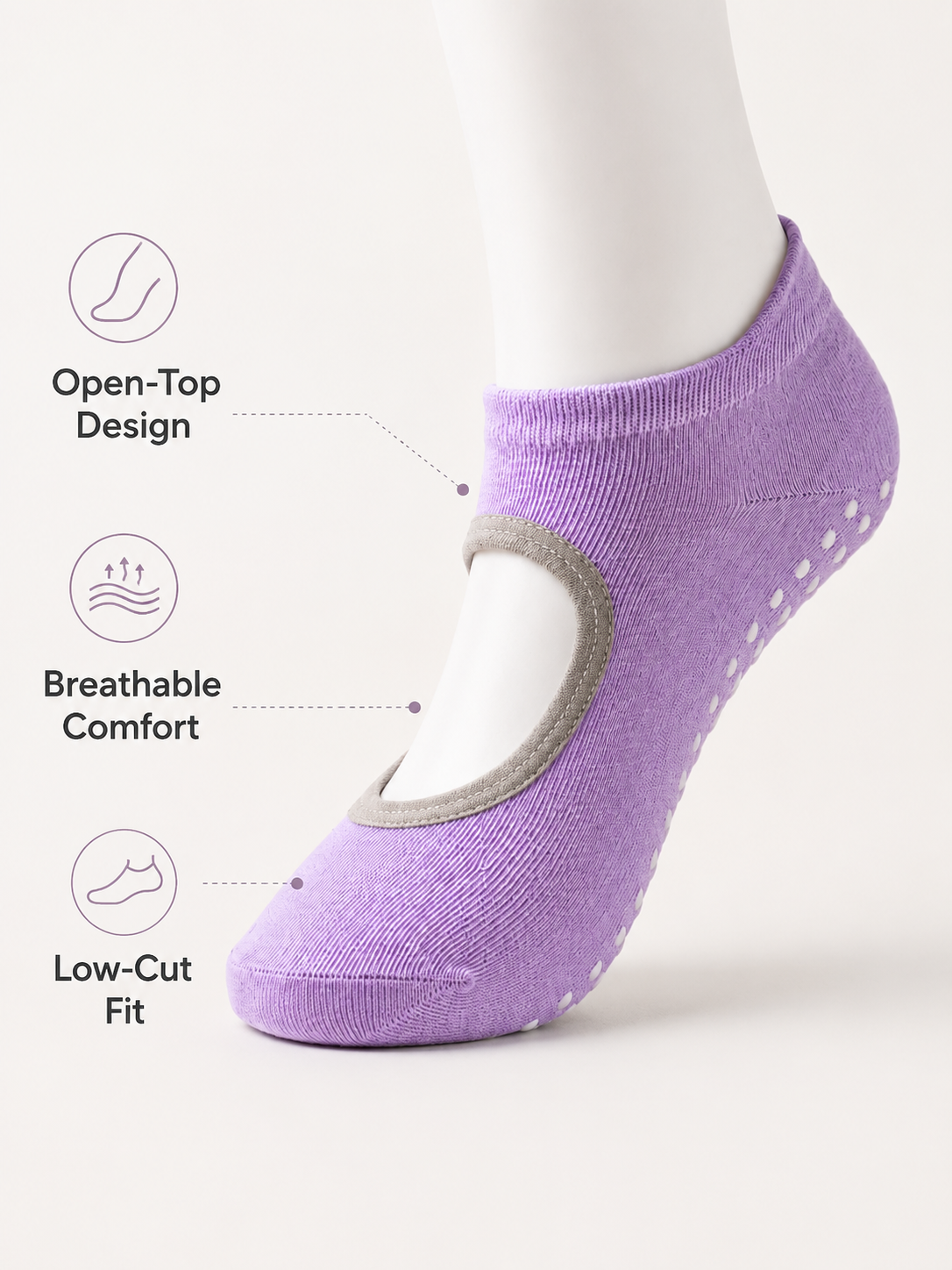 Women's Non Slip Grip Socks for Yoga Pilates and Barre