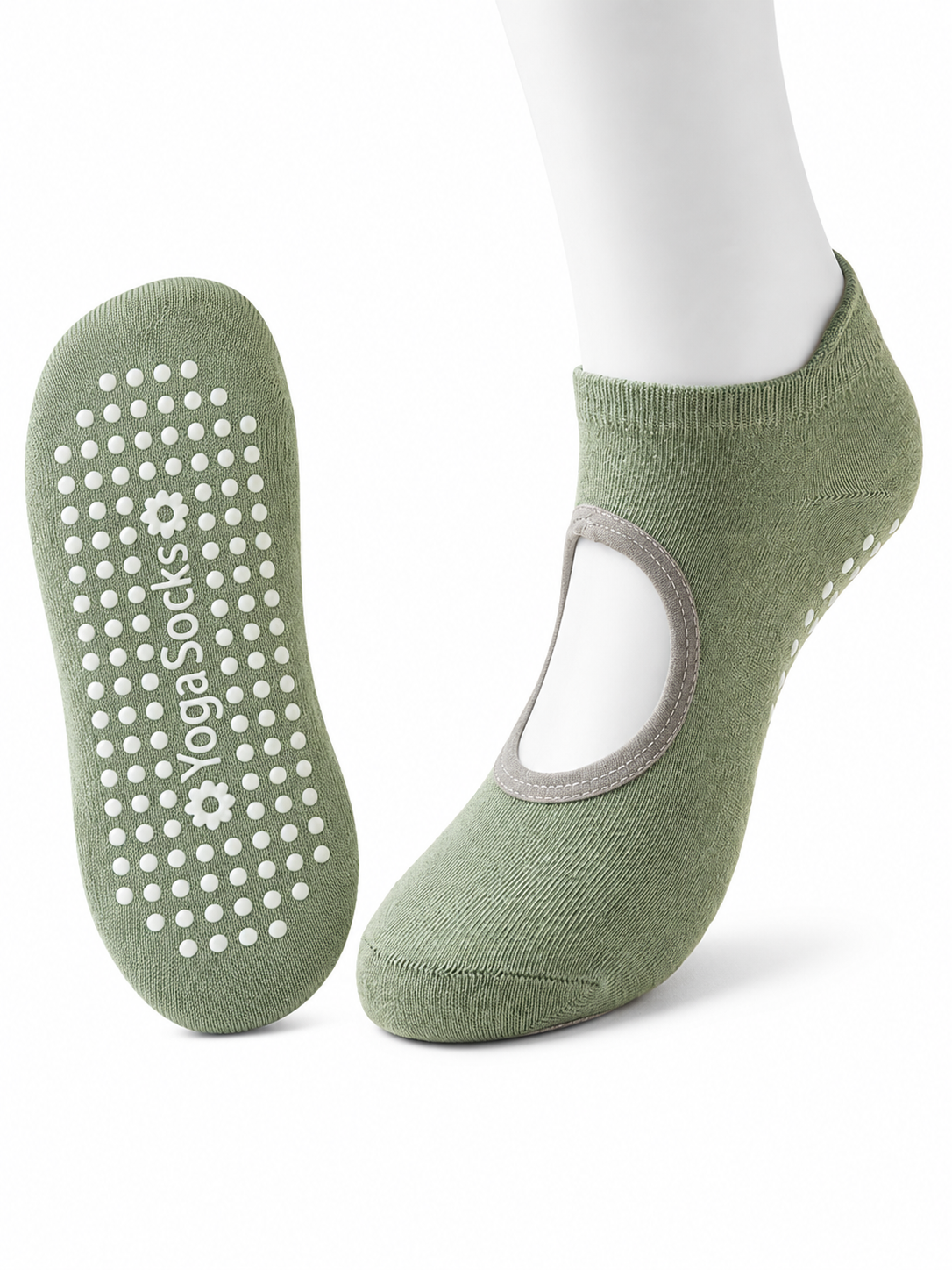 Women's Open Back Non Slip Grip Socks for Yoga Pilates Barre