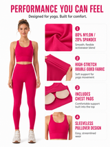 Women's 2 Piece Yoga Set with Leggings & Sports Top for Workouts