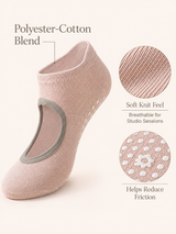 Women's Open Back Non Slip Pilates Socks for Yoga Barre and Studio