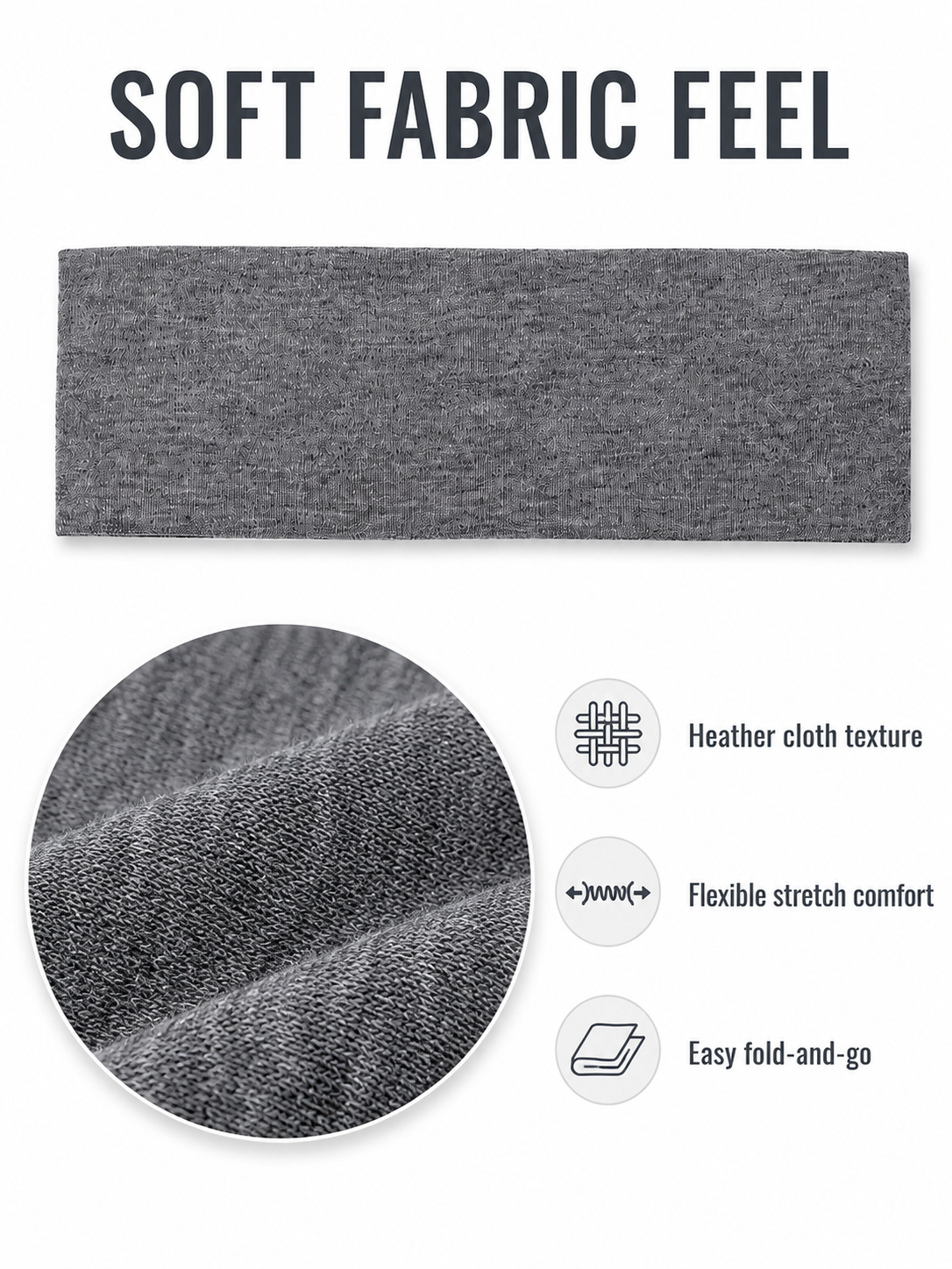 Unisex Wide Stretch Sports Headband for Workouts, Yoga & Running