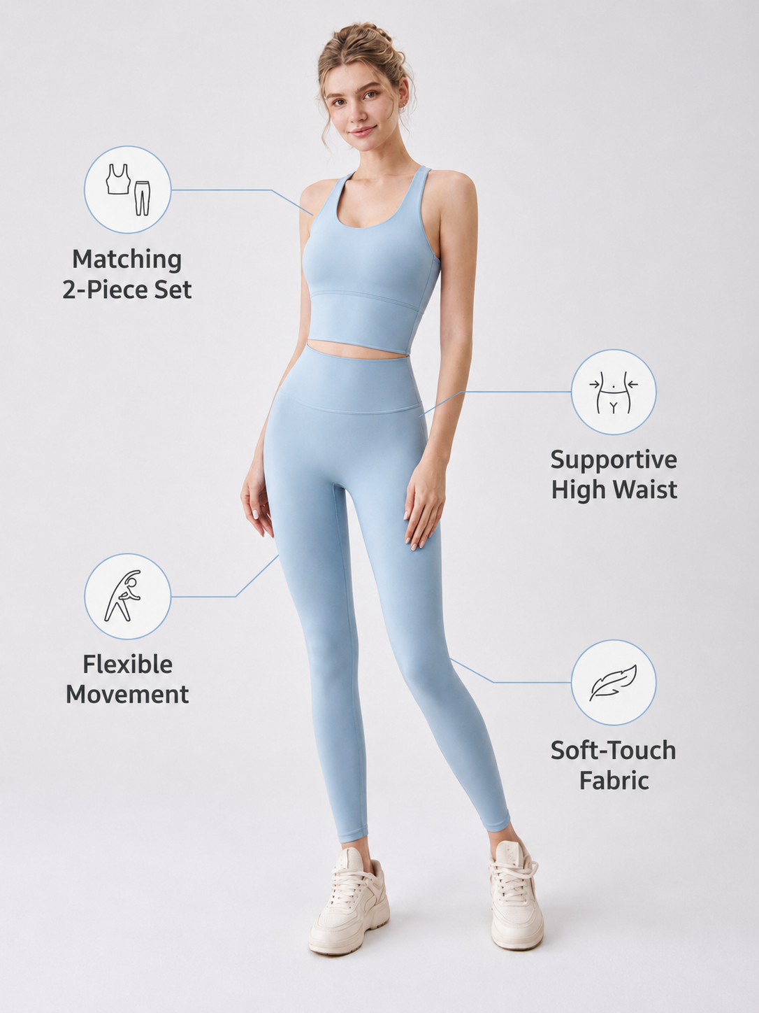 Women's Sleeveless Padded Yoga Set with Full-Length Leggings