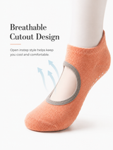 Women's Non-Slip Open Back Grip Socks for Yoga Pilates Barre