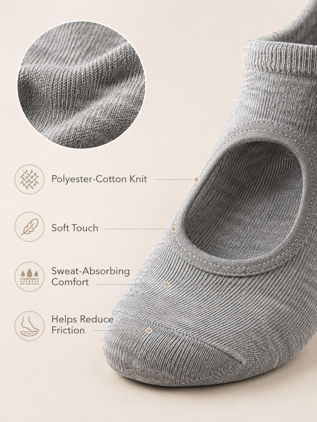 Women's Open Back Non Slip Grip Socks for Yoga Pilates and Barre