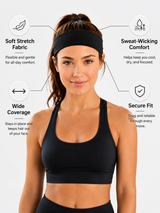FlexCore Wide Sports Headband for Workouts, Yoga & Running