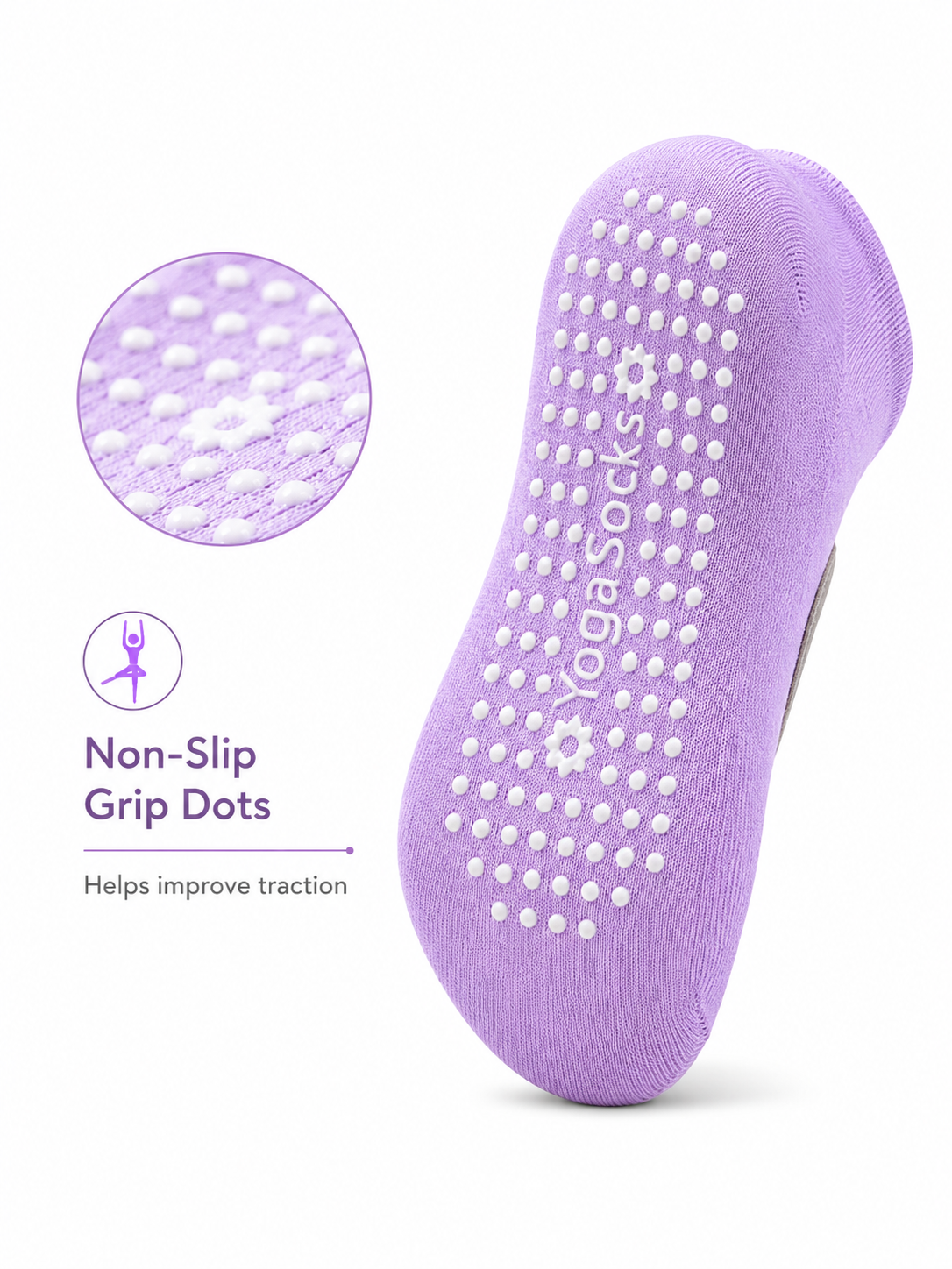 Women's Non Slip Grip Socks for Yoga Pilates and Barre