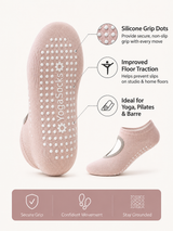Women's Open Back Non Slip Pilates Socks for Yoga Barre and Studio