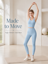 Women's Sleeveless Padded Yoga Set with Full-Length Leggings
