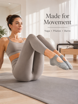 Women's Open Back Non Slip Grip Socks for Yoga Pilates and Barre