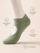 Women's Open Back Non Slip Grip Socks for Yoga Pilates Barre