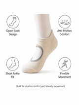 Women's Non Slip Open Back Yoga Socks for Pilates Barre & Studio
