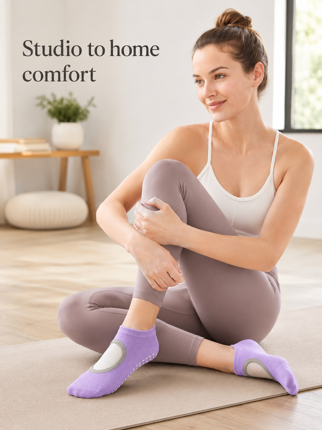 Women's Non Slip Grip Socks for Yoga Pilates and Barre