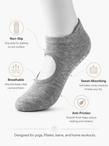Women's Open Back Non Slip Grip Socks for Yoga Pilates and Barre