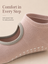 Women's Open Back Non Slip Pilates Socks for Yoga Barre and Studio