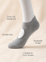 Women's Open Back Non Slip Grip Socks for Yoga Pilates and Barre