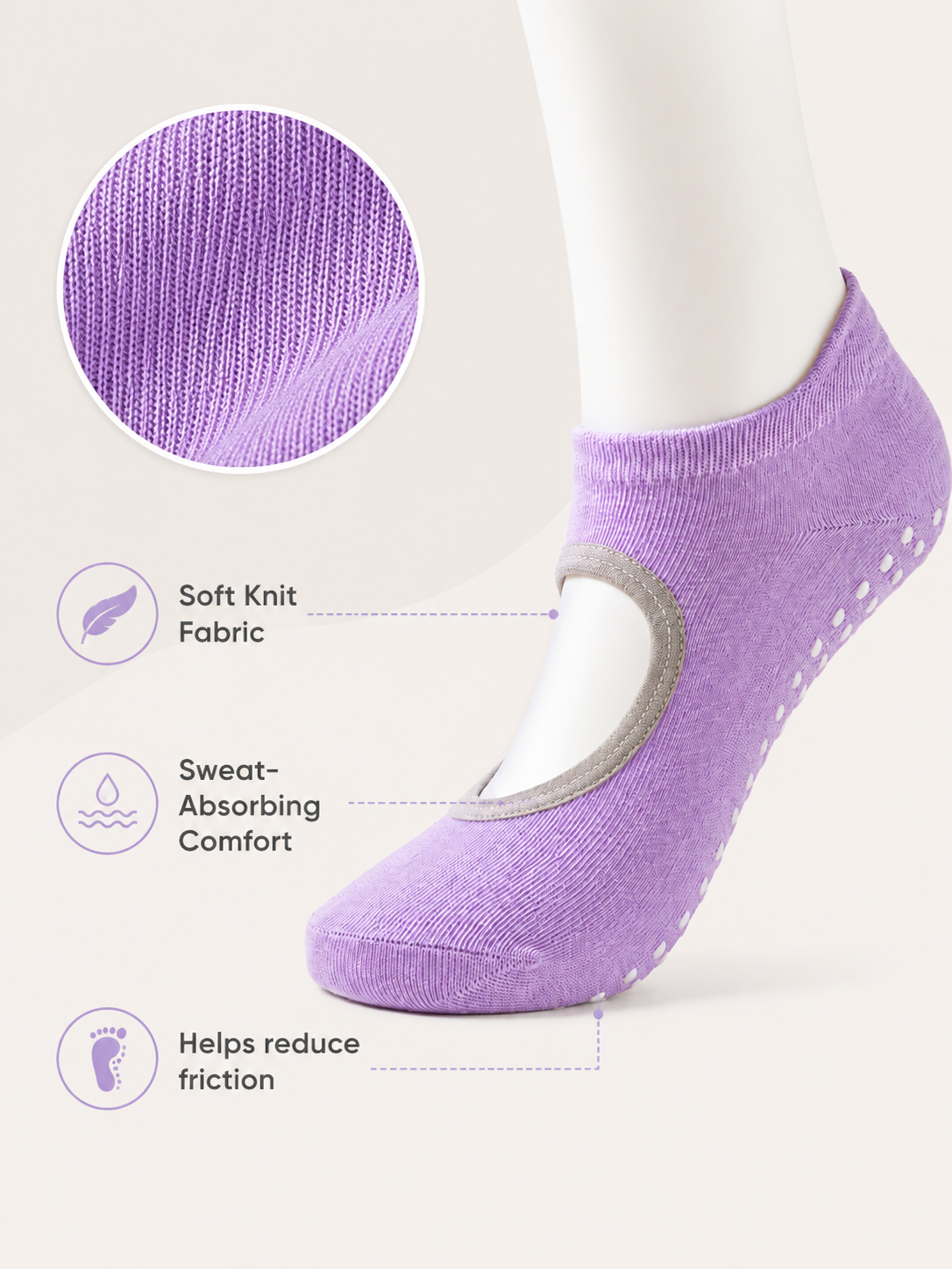 Women's Non Slip Grip Socks for Yoga Pilates and Barre