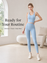 Women's Sleeveless Padded Yoga Set with Full-Length Leggings