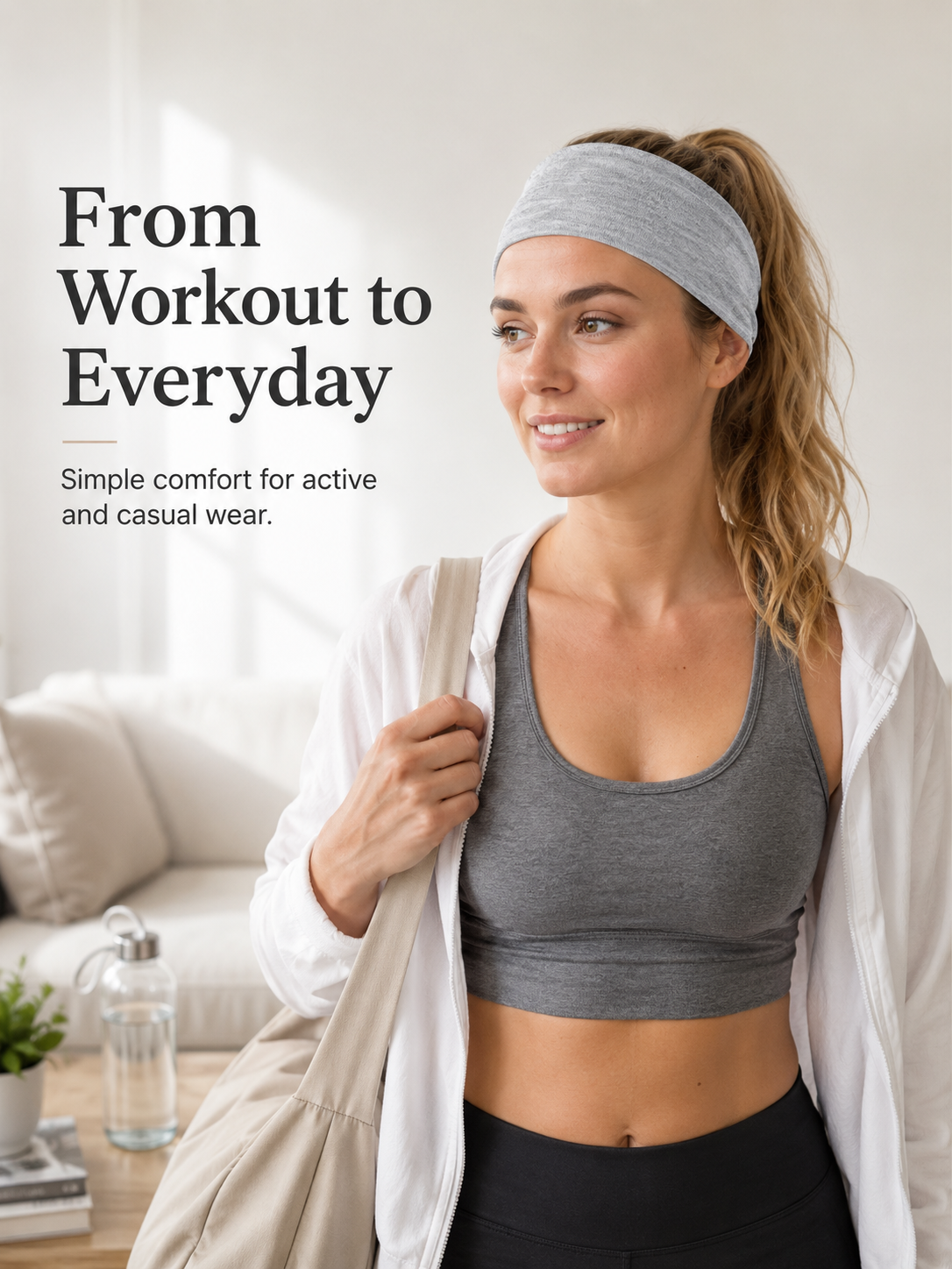 Unisex Wide Cloth Sports Headband for Yoga Running and Workouts