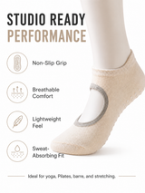 Women's Non Slip Open Back Yoga Socks for Pilates Barre & Studio