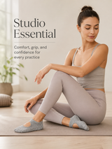 Women's Open Back Non Slip Grip Socks for Yoga Pilates and Barre
