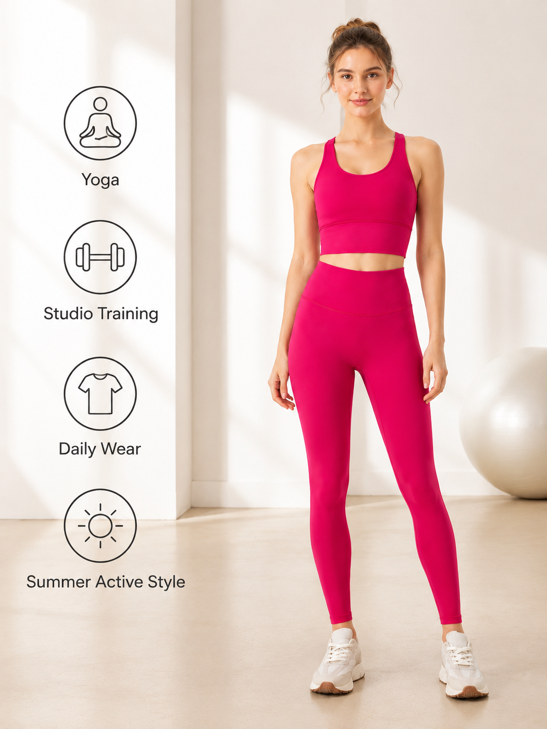 Women's 2 Piece Yoga Set with Leggings & Sports Top for Workouts