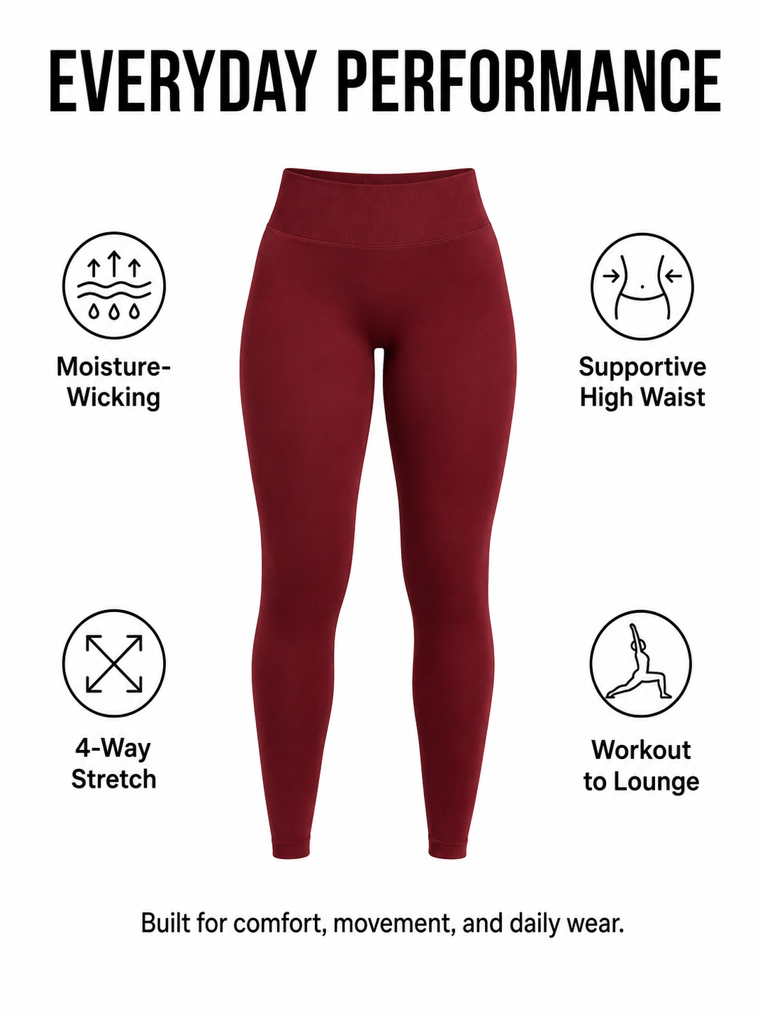 Women's SculptFlex High Waisted Yoga Leggings for Studio & Daily Wear