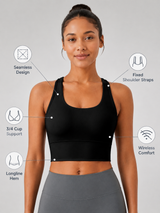 Women's Seamless Longline Sports Bra for Yoga & Training