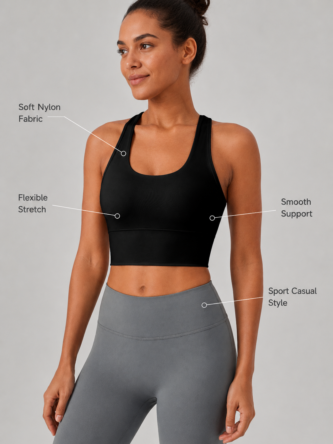 Women's Seamless Longline Sports Bra for Yoga & Training