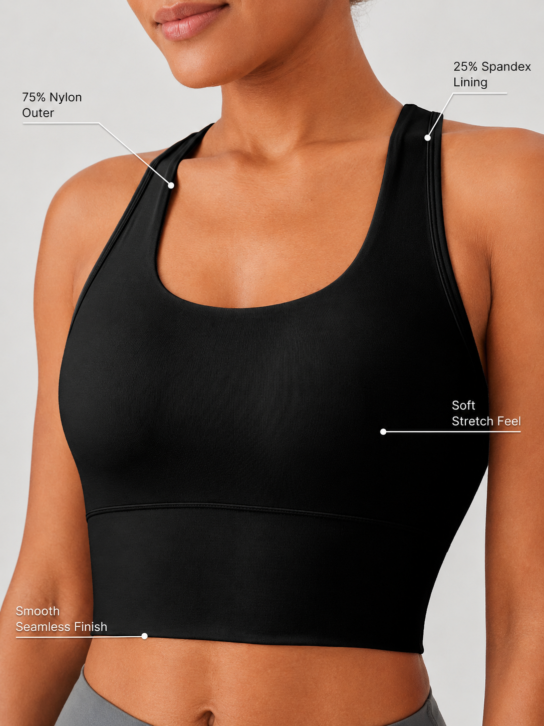 Women's Seamless Longline Sports Bra for Yoga & Training
