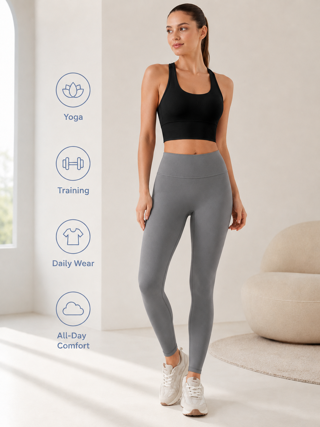 Women's Seamless Longline Sports Bra for Yoga & Training