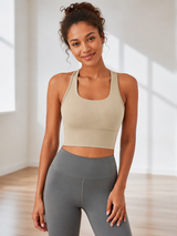 Women's Seamless Longline Sports Bra for Yoga Workout & Everyday Comfort