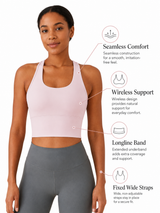 Women's Seamless Longline Sports Bra for Yoga, Training & Athleisure
