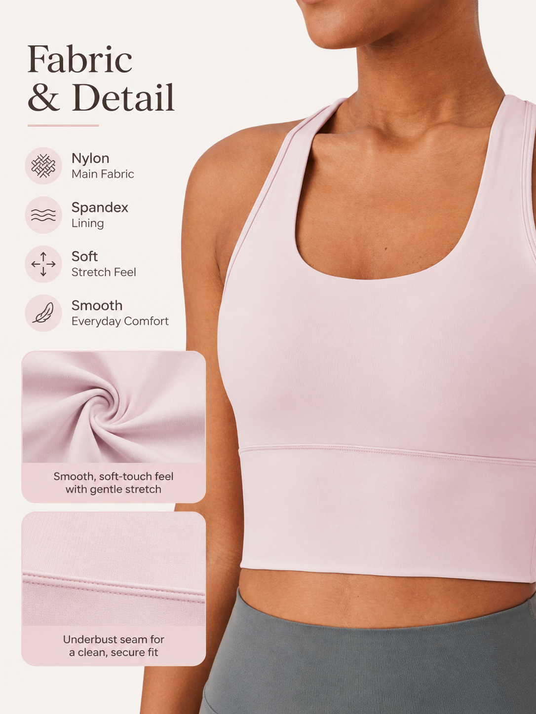 Women's Seamless Longline Sports Bra for Yoga, Training & Athleisure