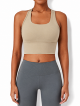 Women's Seamless Longline Sports Bra for Yoga Workout & Everyday Comfort