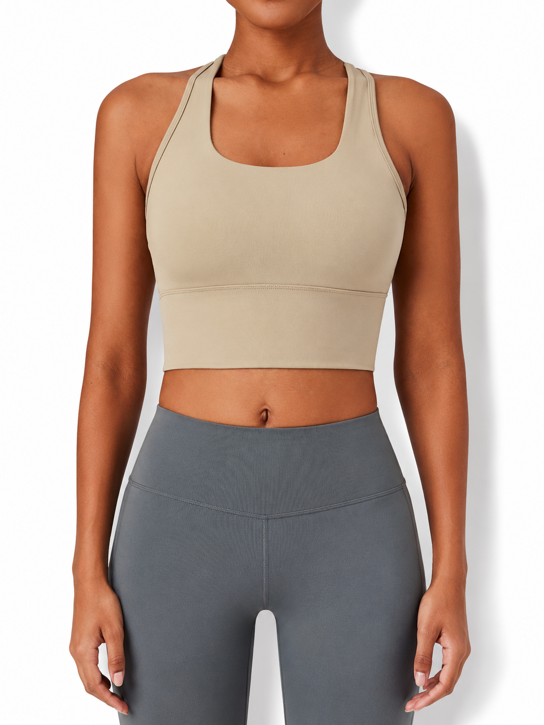 Women's Seamless Longline Sports Bra for Yoga Workout & Everyday Comfort