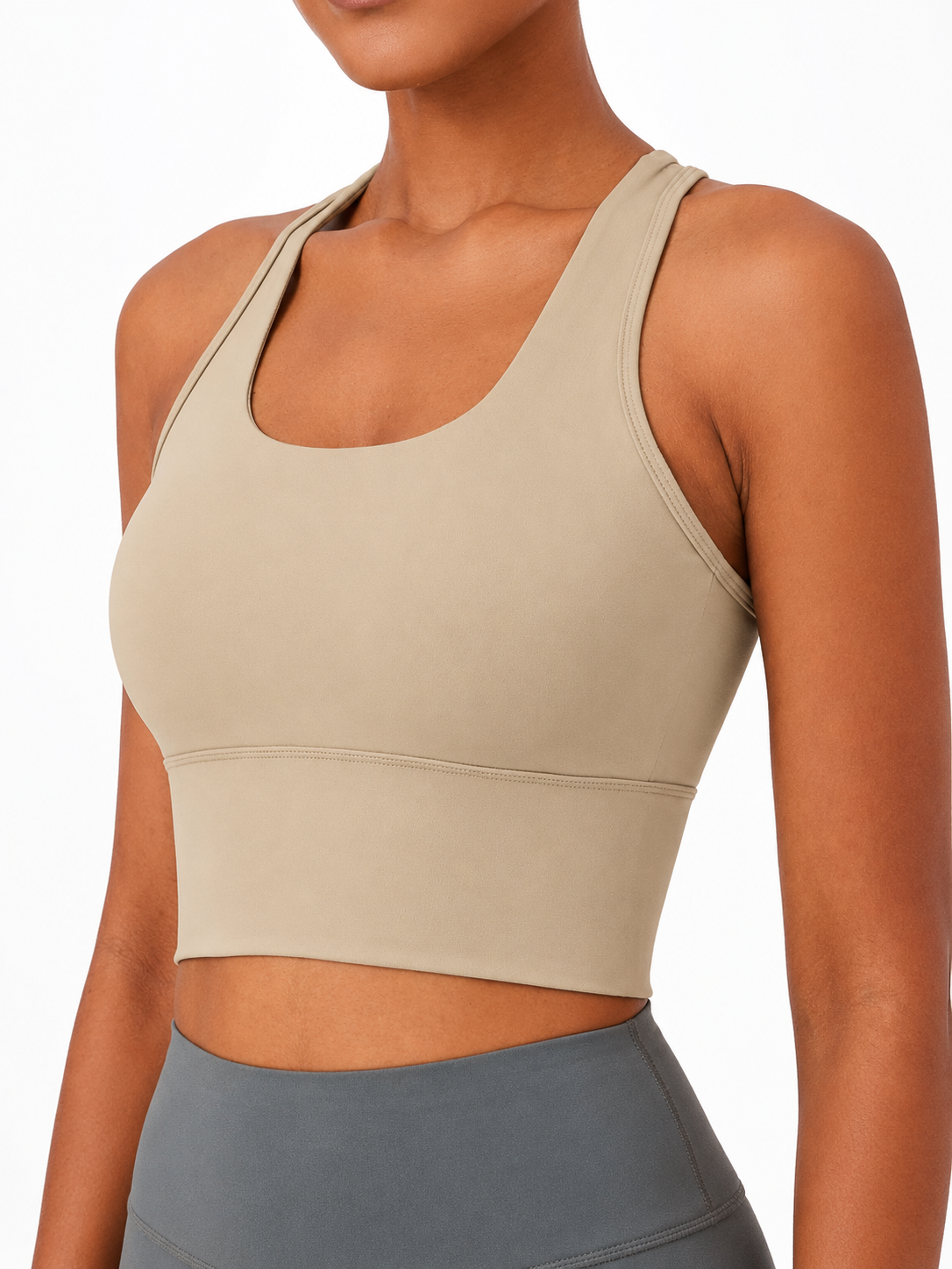 Women's Seamless Longline Sports Bra for Yoga Workout & Everyday Comfort