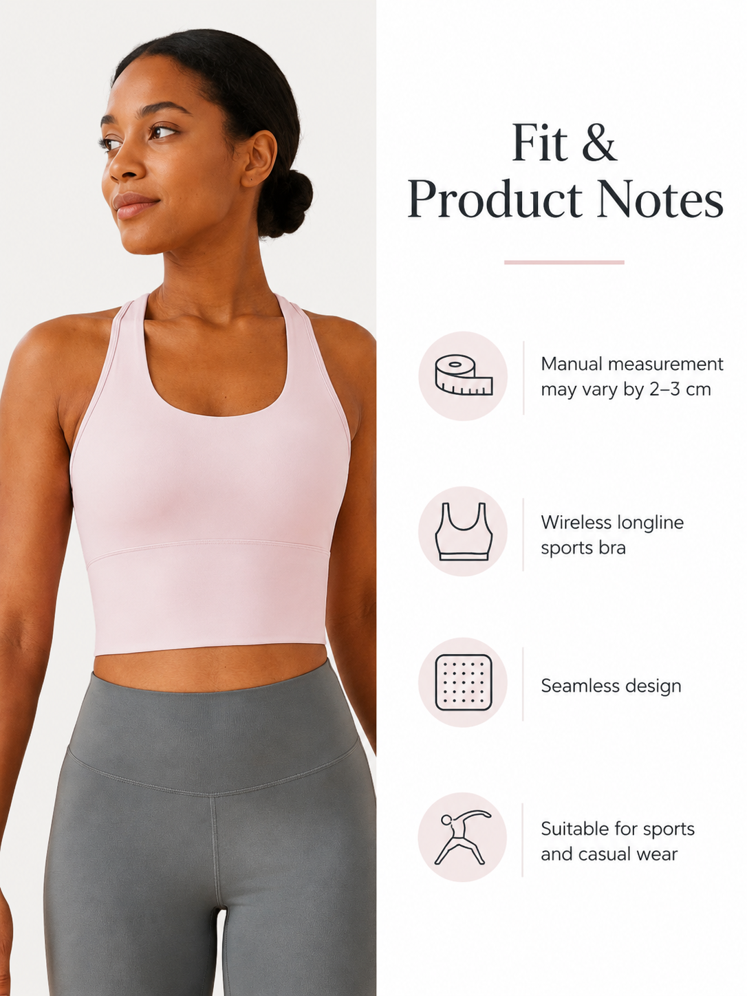 Women's Seamless Longline Sports Bra for Yoga, Training & Athleisure
