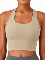 Women's Seamless Longline Sports Bra for Yoga Workout & Everyday Comfort