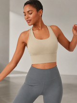 Women's Seamless Longline Sports Bra for Yoga Workout & Everyday Comfort