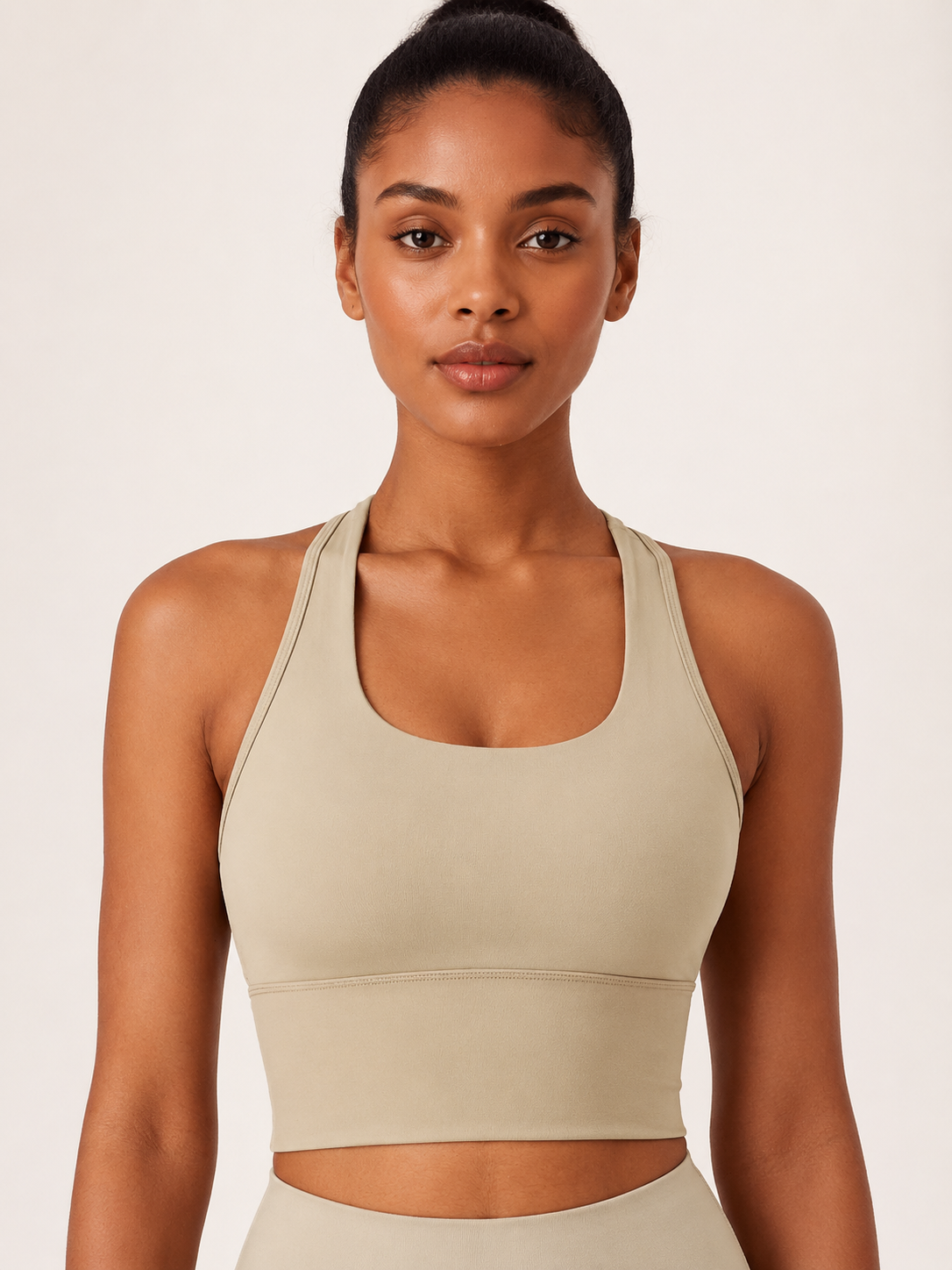 Women's Seamless Longline Sports Bra for Yoga Workout & Everyday Comfort