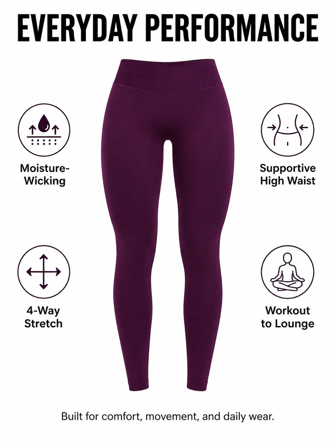 Women's SculptFlex High Waisted Yoga Leggings for Studio & Everyday