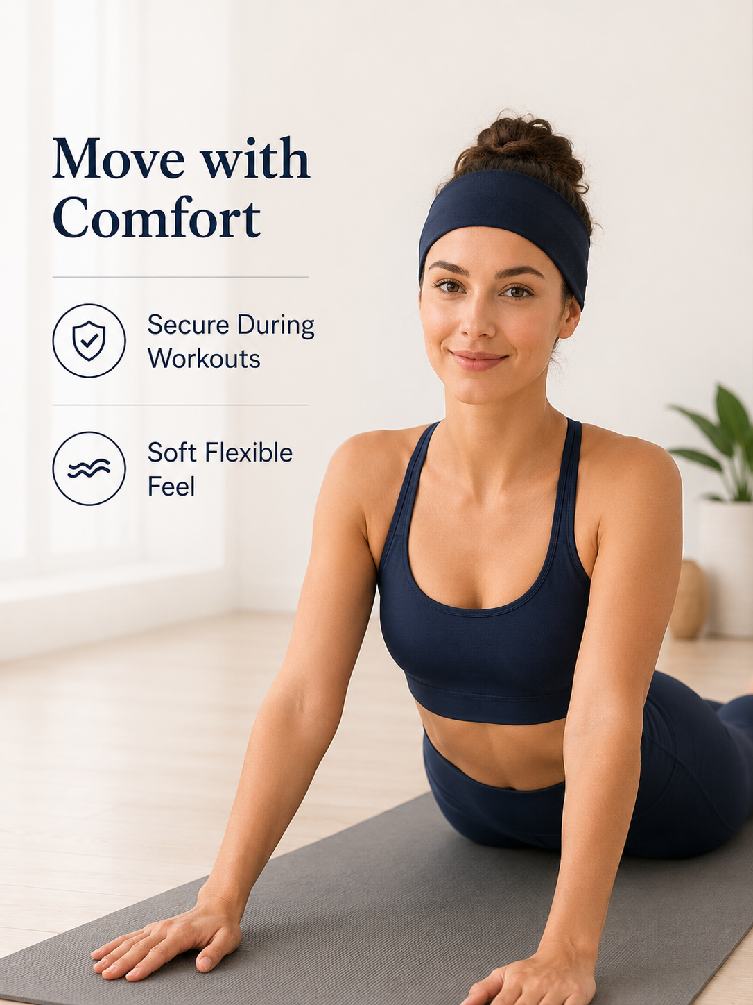 Women's Wide Sports Headband for Yoga Running and Workouts