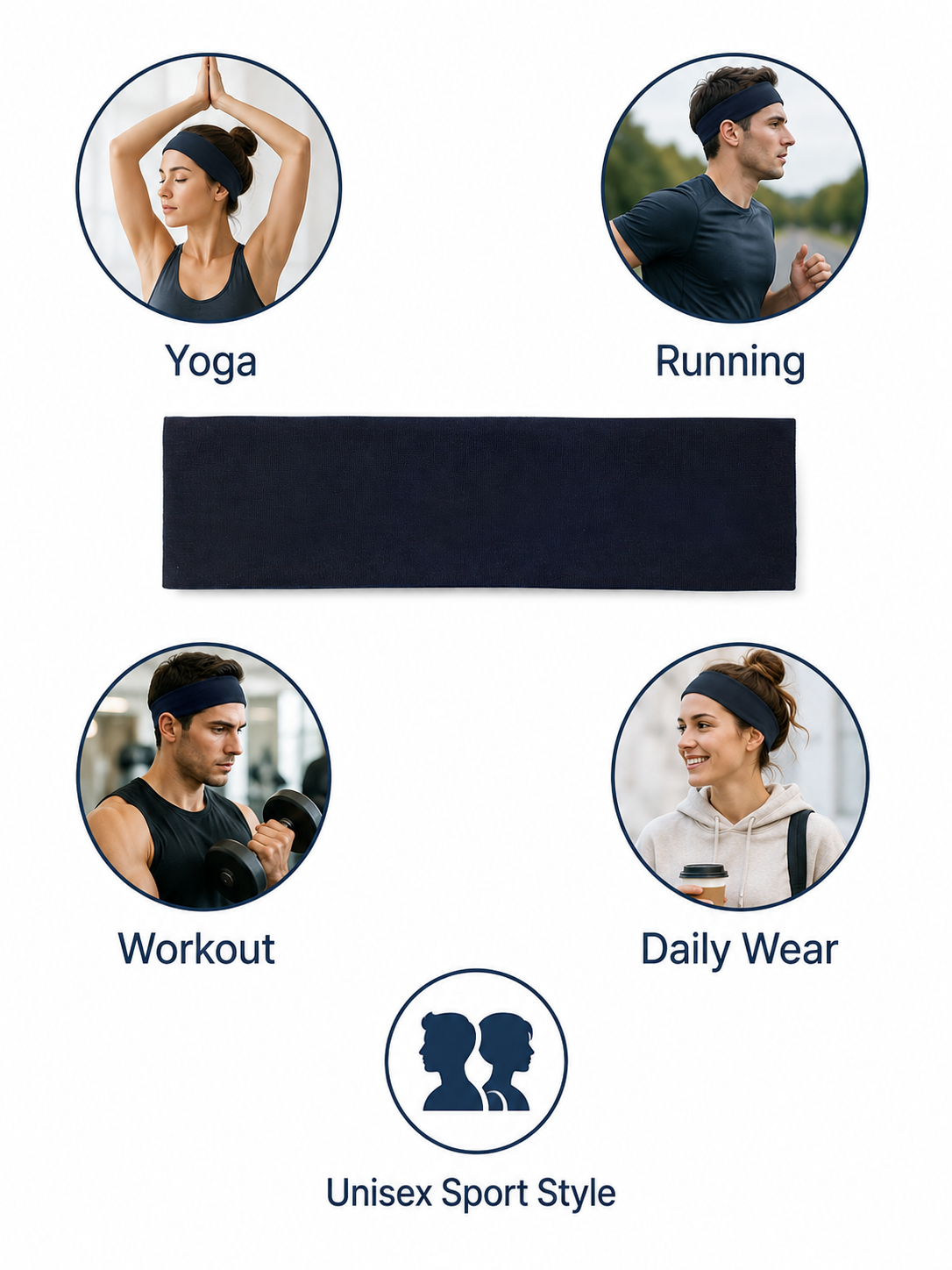 Women's Wide Sports Headband for Yoga Running and Workouts