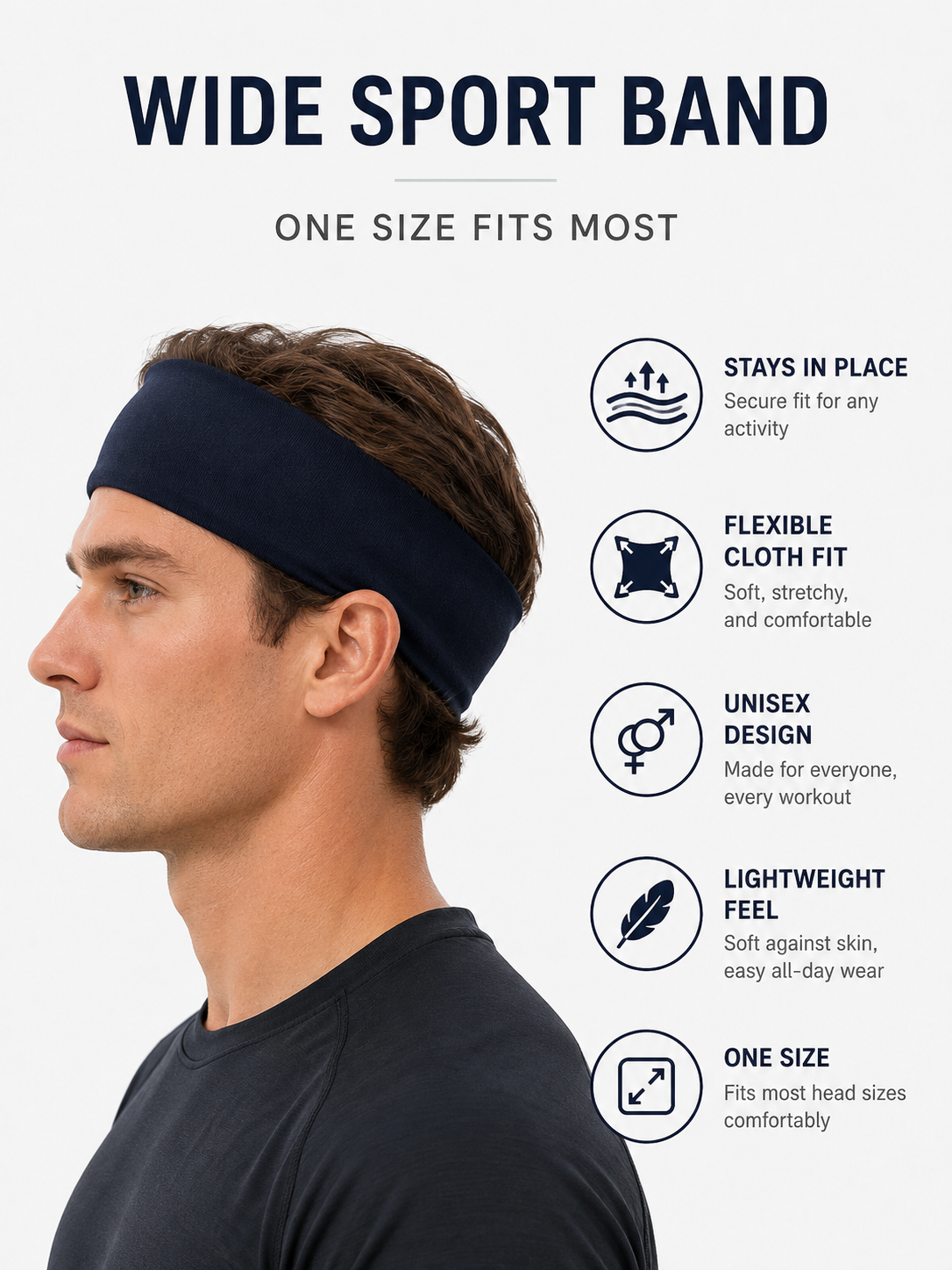 Women's Wide Sports Headband for Yoga Running and Workouts