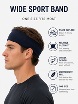 Women's Wide Sports Headband for Yoga Running and Workouts