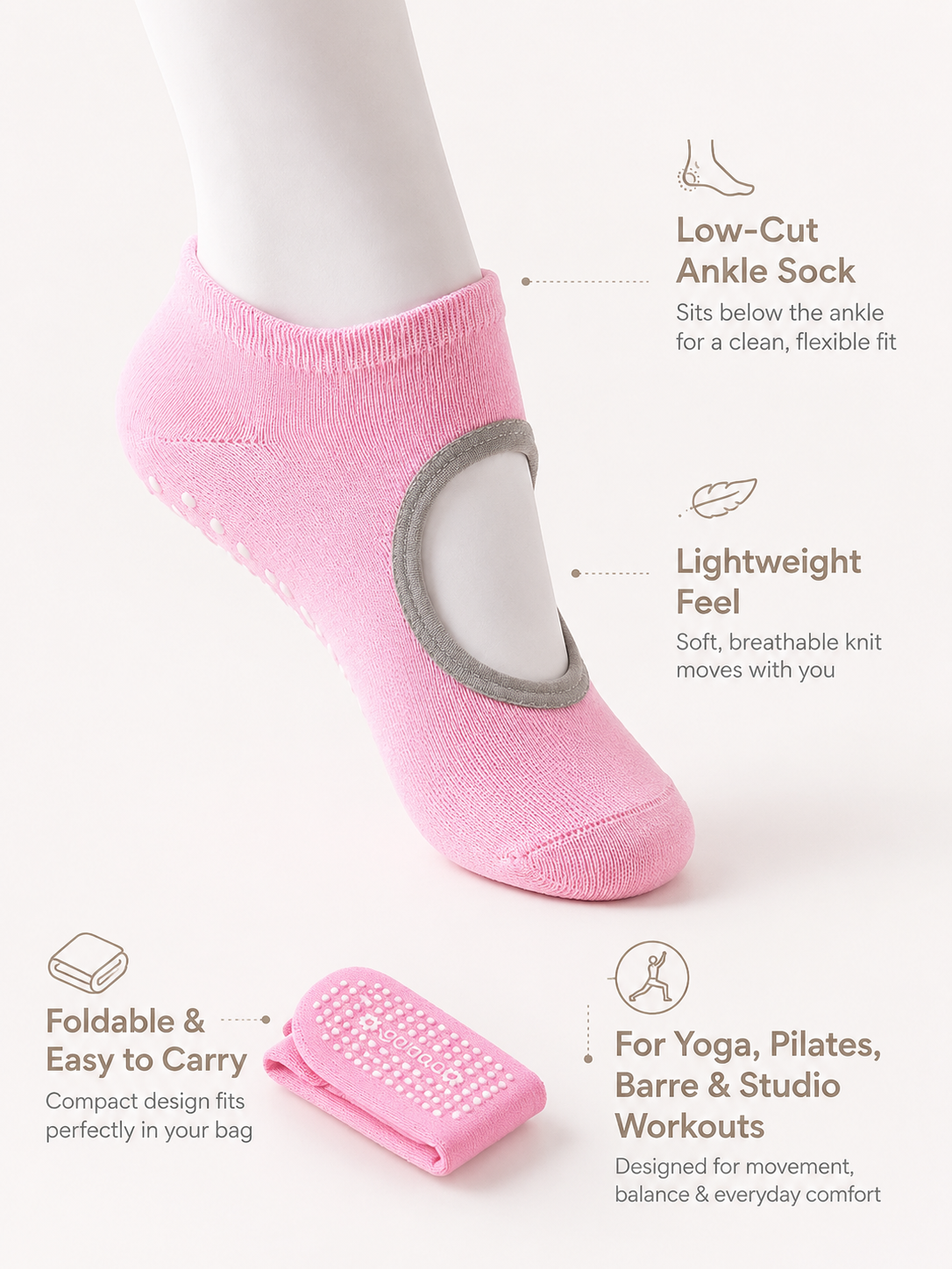 Women's Non-Slip Grip Socks for Pilates Yoga and Barre Workouts