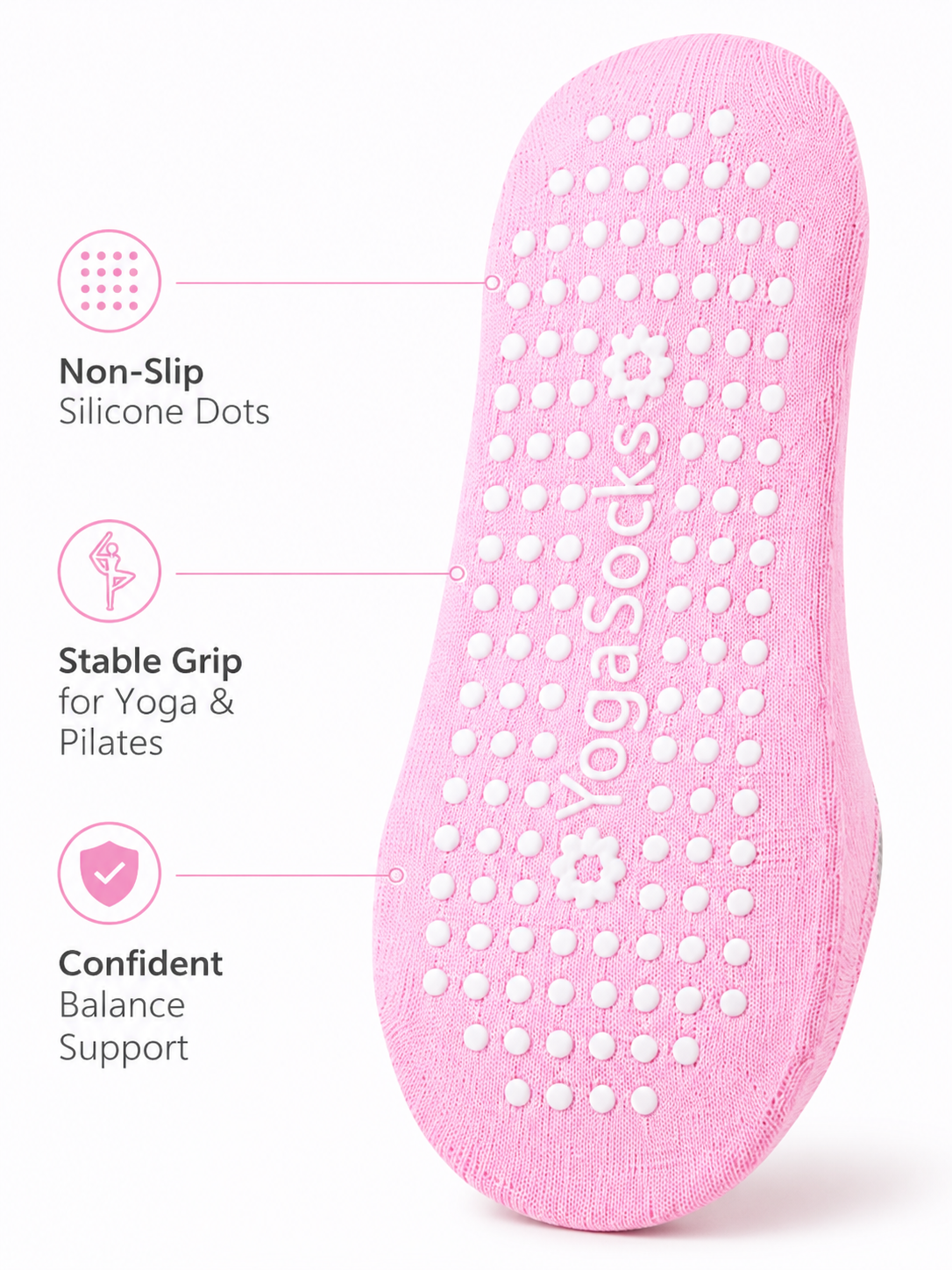 Women's Non-Slip Grip Socks for Pilates Yoga and Barre Workouts